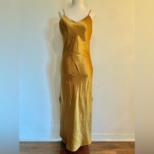 Vintage Gold Satin Slip Dress